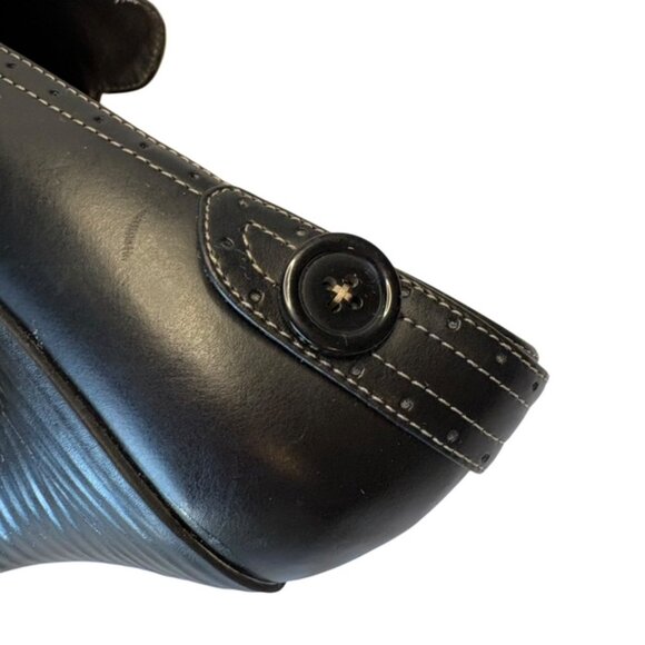 LEI Vintage Black Chunky Heels with Button Y2K 90's Womens Loafers Size 10 - Picture 7 of 9